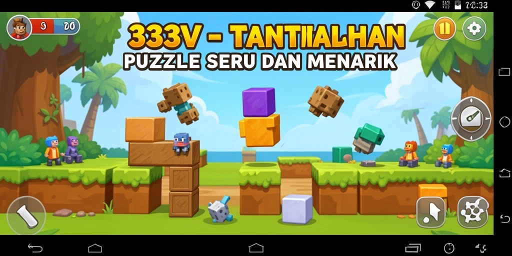 Screenshot utama 333V menampilkan gameplay Puzzle yang menarik.