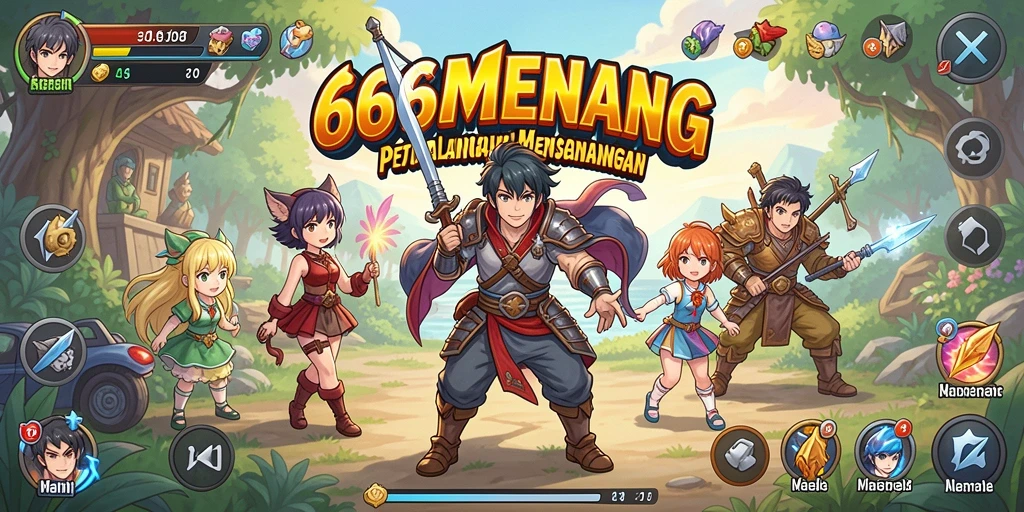 Screenshot gameplay 666MENANG menunjukkan aksi seru karakter Anime.