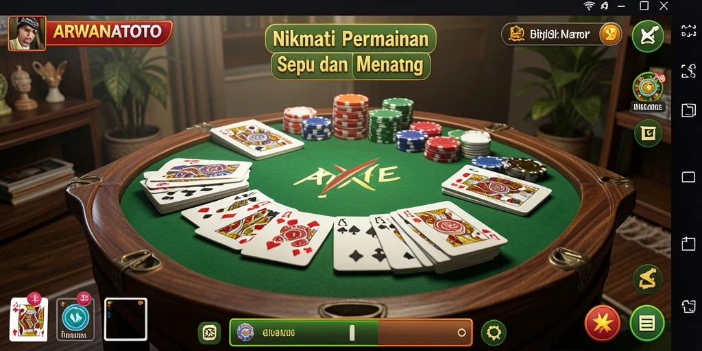 Screenshot gameplay ARWANATOTO menunjukkan aksi seru permainan Gaple.