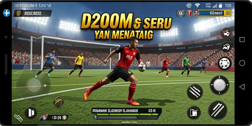 Tampilan gameplay <strong>D200M</strong> yang penuh aksi dan strategi olahraga.