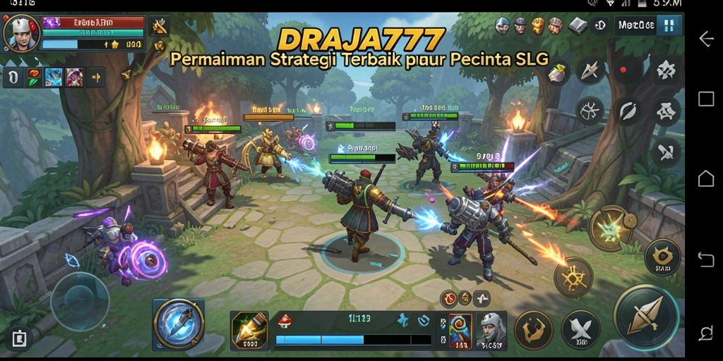Tampilan gameplay DRAJA777 dalam pertempuran strategi yang seru.