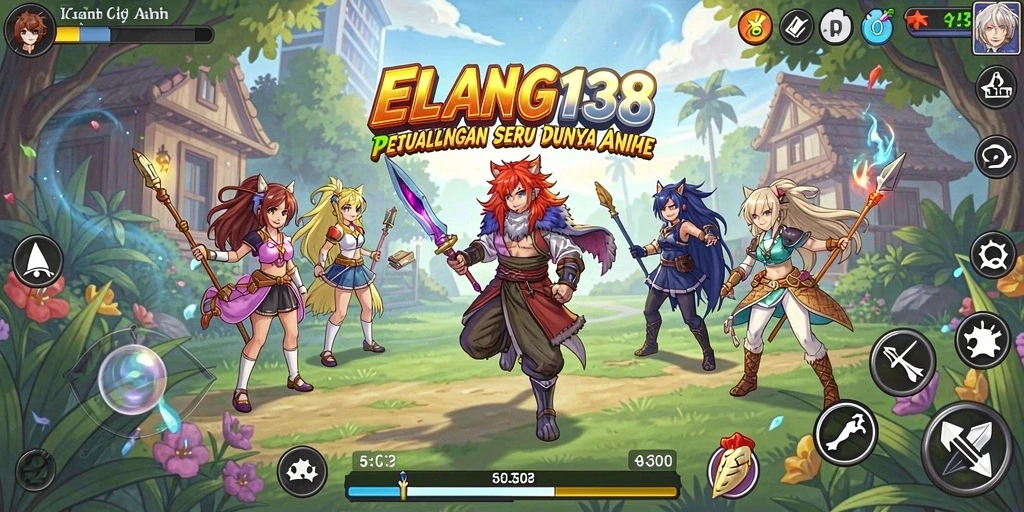 Tampilan gameplay seru dari ELANG138 dengan karakter anime ikonik.