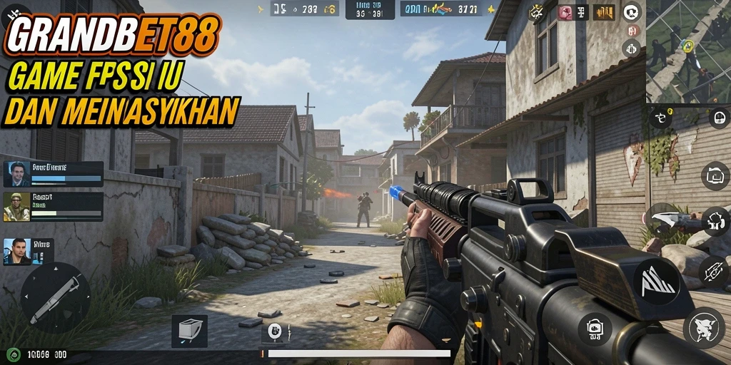 Tangkapan layar menampilkan aksi intens di GRANDBET88 dengan gameplay FPS.
