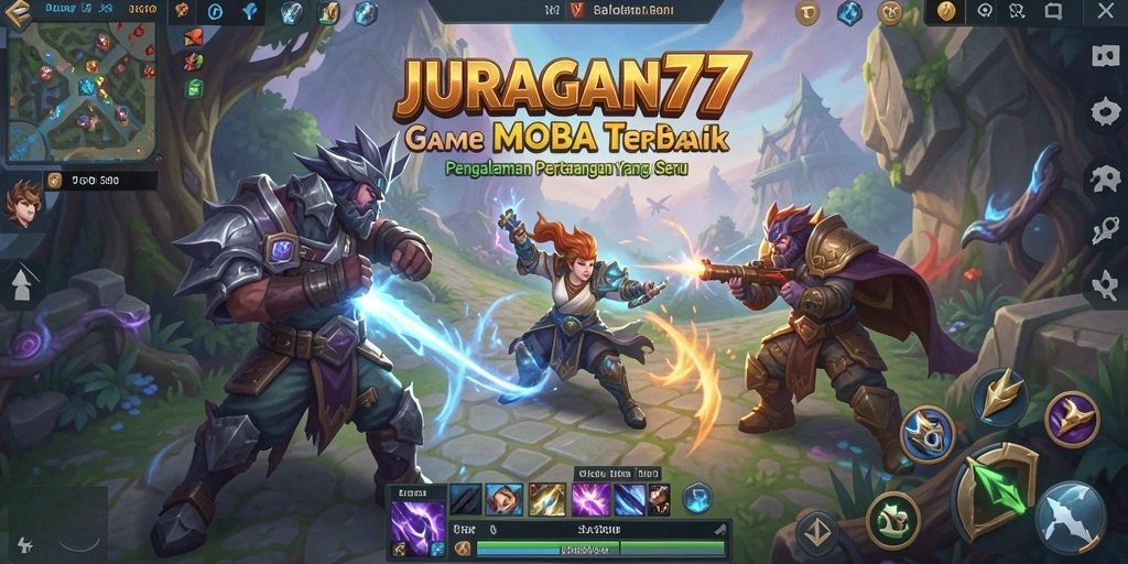 Tampilan gameplay seru dalam pertempuran JURAGAN77 yang mendebarkan.