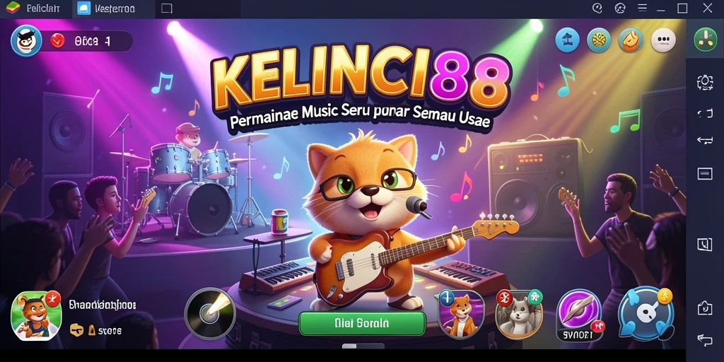 Screenshot KELINCI88 menunjukkan gameplay seru dengan lagu interaktif.