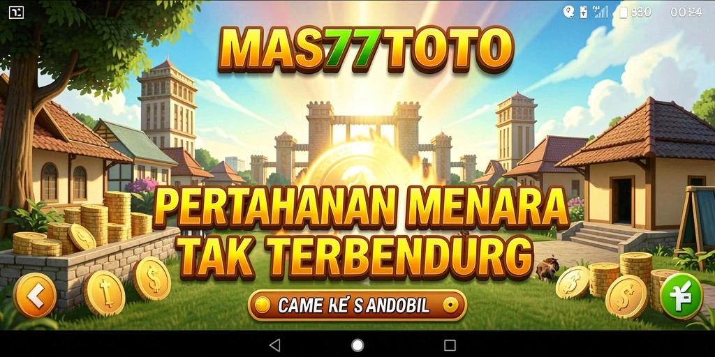 Tangkapan layar MAS77TOTO menampilkan aksi menara pertahanan yang mendebarkan.