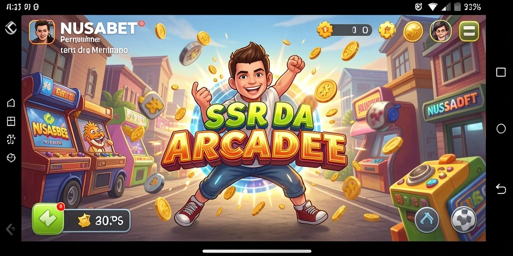 Screenshot gameplay NUSABET yang menunjukkan keseruan permainan Arcade.