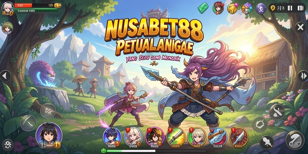 Tangkapan layar gameplay NUSABET88 yang menunjukkan pertarungan karakter Anime.