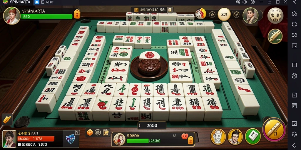 Gameplay SPINHARTA yang menampilkan keseruan permainan Mahjong.