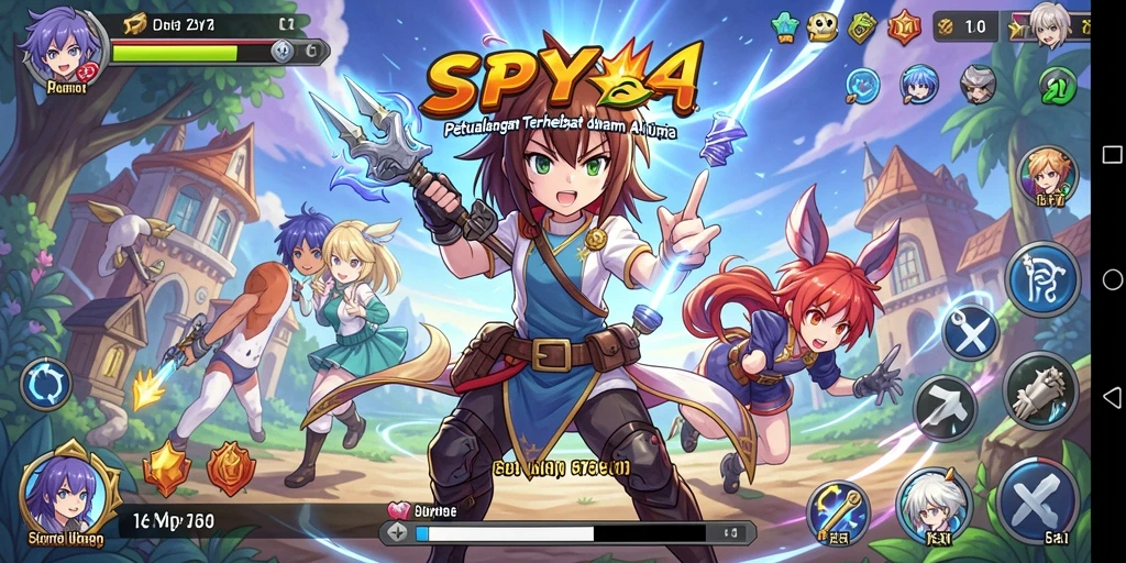 Tampilan gameplay SPY77 yang seru dan dinamis dalam dunia Anime.