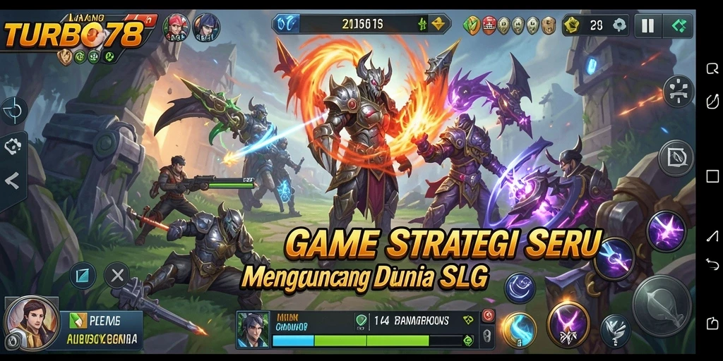 Screenshot menunjukkan tindakan strategis dalam TURBO78.